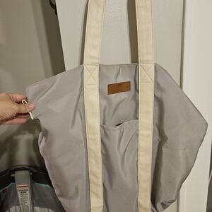 Kindred Bravely Gray and Cream Baby Bag